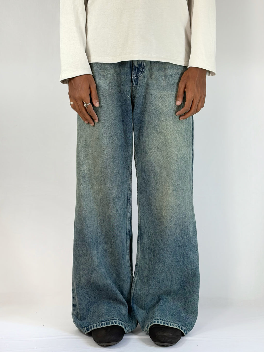 MINT STONE WASHED WIDE