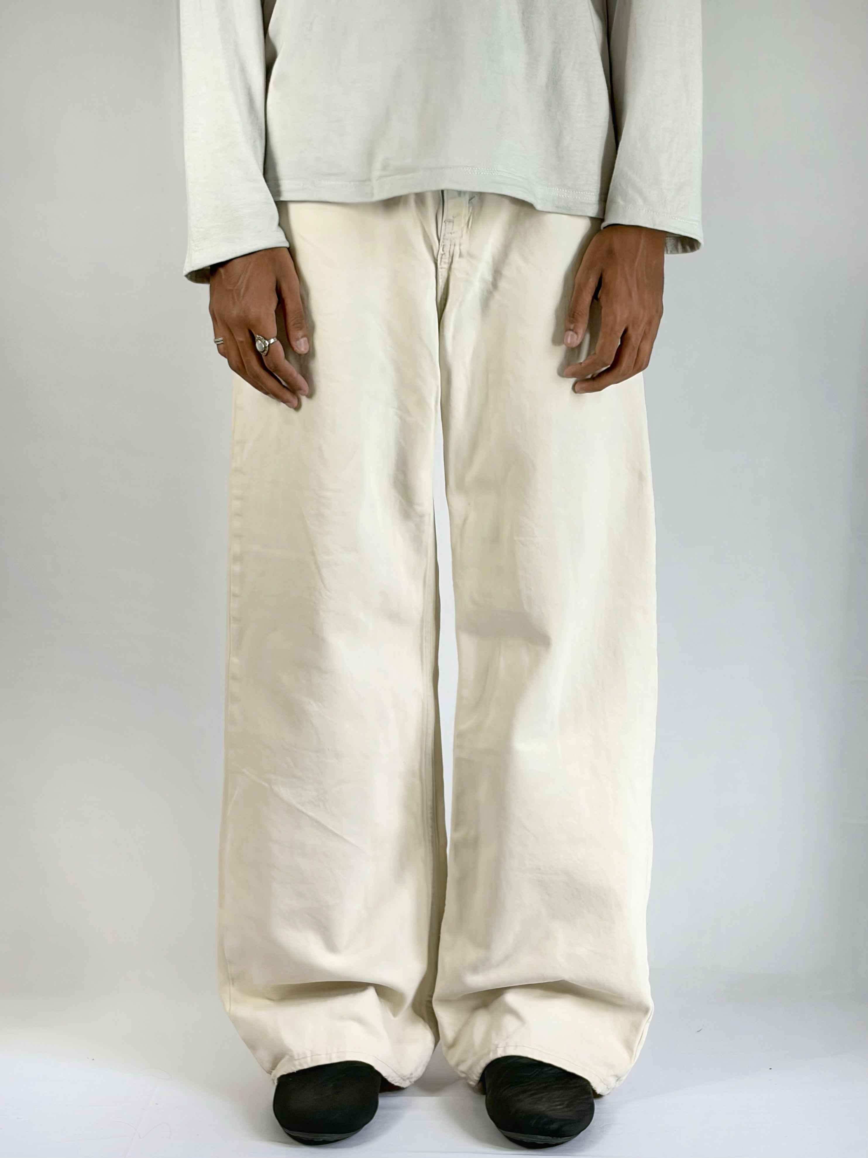 CREAM RAW DENIM WIDE