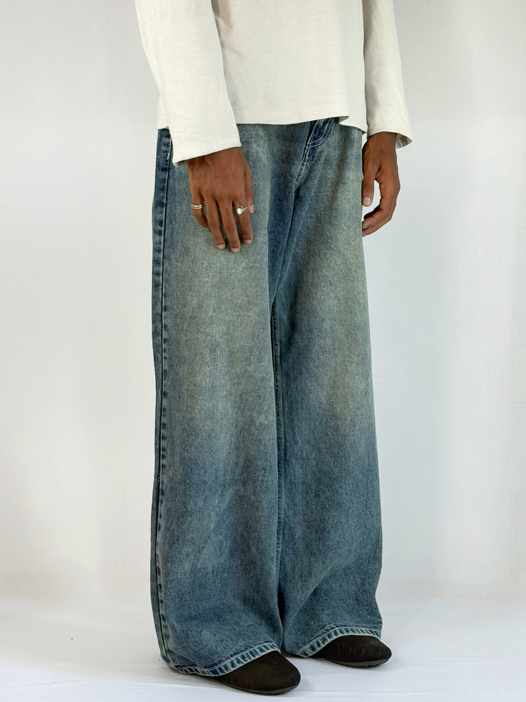 MINT STONE WASHED WIDE